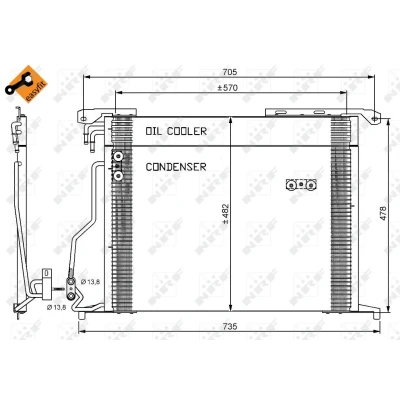 Bilde av NRF EASY FIT 35578 Kondensator med tetningsring 13,8 Aluminium 570