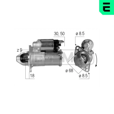 Bilde av ERA 220609A Starter 12 1,1 9 OPEL: Zafira B, Astra J Hatchback, Vectra C Caravan, ALFA ROMEO: 159 Sedan