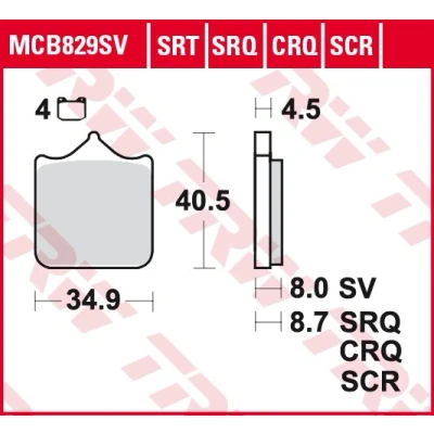 Bilde av TRW Sinter Street MCB829SV Bremseklosser