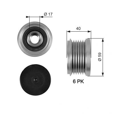 Bilde av Dynamo remhjul GATES OAP7097