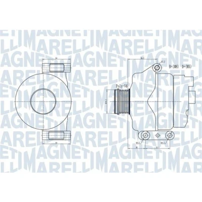 Bilde av MAGNETI MARELLI 063731934010 Dynamo 14V 90A FIAT: 500 Hatchback, Punto Evo Grande OPEL: Astra H Caravan, Meriva A