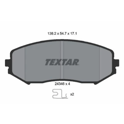 Bilde av TEXTAR 2434601 Bremseklosser med akustisk slitasjevarsel SUZUKI: GRAND VITARA 1 SUV, 2 Cabriolet