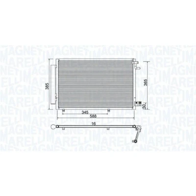 Bilde av MAGNETI MARELLI 350203930000 Kondensator med tørker 589,5x359x12 359 589,5 12 FORD: FIESTA 6