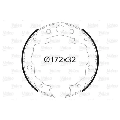 Bilde av VALEO 564168 Handbromsbackar bakaksel uten hjulsylinder brems NISSAN: Leaf I, Qashqai / Qashqai+2 X Trail