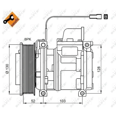 Bilde av NRF 32824 Kompressor 10PA15C 24 PAG 46 med kompressorlje, tetningsring EASY FIT