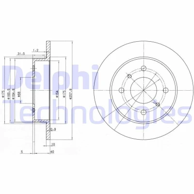 Bilde av DELPHI BG2633 Bremseskiver 258 10 4 fullt ut oljet ubehandlet uten hjullager, ABS sensorring NISSAN: Almera II Hatchback, Primera Sedan