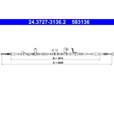Bilde av ATE 24.3727 3136.2 Bremsekabel 2095