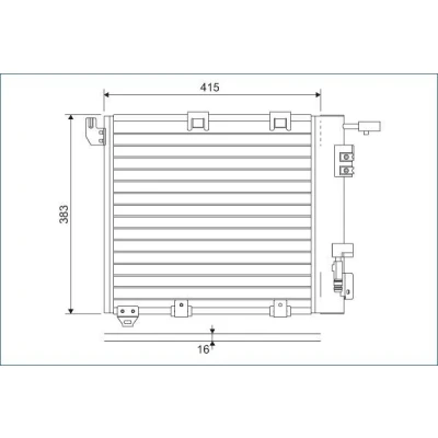Bilde av VALEO 817506 Kondensator uten tørker Aluminium 383 R 134a OPEL: Zafira A
