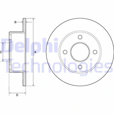 Bilde av DELPHI BG2343 Bremseskiver 245 10 4 fullt ut oljet ubehandlet uten hjullager, ABS sensorring AUDI: 80 B4 Sedan, 100 C3 Coupe B3