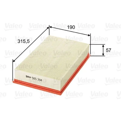 Bilde av VALEO 585394 Luftfilter 57 190 316 Filterinnsats MERCEDES BENZ: E Klasse T modell, Sedan