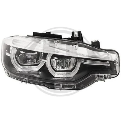 Bilde av DIEDERICHS 1217982 Frontlykter høyre LED med kjørelys (LED) for høyrekjøring motor høydejustering hovedlys BMW: 3 Sedan