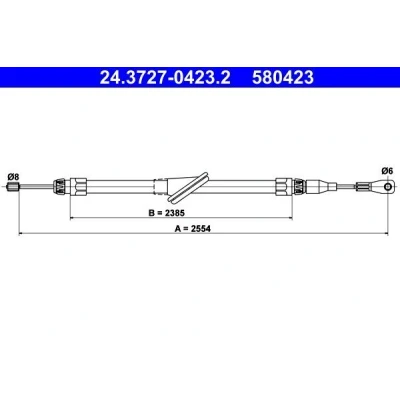 Bilde av ATE 24.3727 0423.2 Bremsekabel 2554 MERCEDES BENZ: CLK Coupé