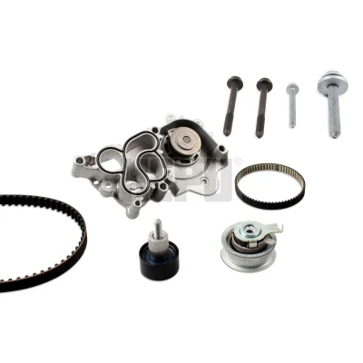 Bilde av HEPU PK06650 Vannpumpe + Registerreimsett uten termostat, med skruer VOLKSWAGEN: Passat B8 Variant, Tiguan I, CADDY 4 Kasten, SKODA: Octavia 3 Combi