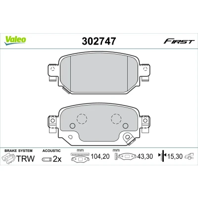 Bilde av VALEO 302747 Bremseklosser bakaksel inkl. slitasjevarselkontakt med antihyle blikk MAZDA: 3 Hatchback, Sedan