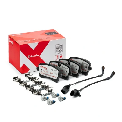 Bilde av BREMBO P 85 150X Bremseklosser inkl. slitasjevarselkontakt med bremsecaliperskruer tilbehør AUDI: A6 C7 Avant, A7 Sportback, A4 B8 Avant