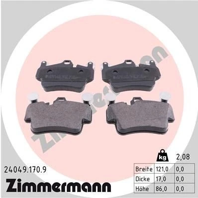 Bilde av ZIMMERMANN 24049.170.9 Bremseklosser Bildet viser leveranseinnholdet PORSCHE: 911 Coupé, Cayman