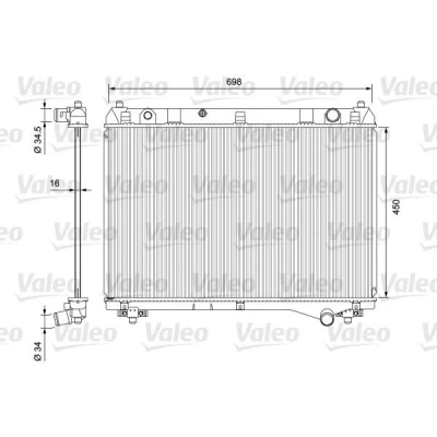 Bilde av VALEO 701722 Radiator Aluminium 450 698 16 uten hette Kjøleribber loddet SUZUKI: Grand Vitara 2 SUV