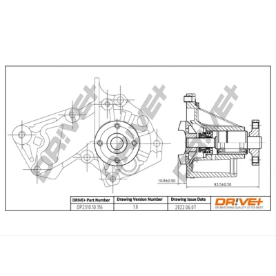 Bilde av Dr!ve+ DP2310.10.116 Vannpumpe med tetning mekanisk for vifteremdrift FORD: S Max Mk1 MPV