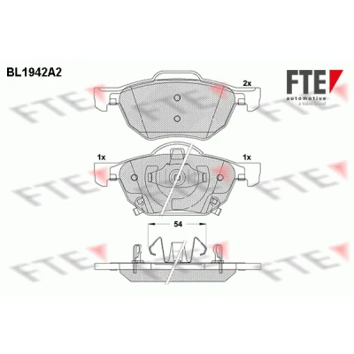 Bilde av FTE 9010534 Bremseklosser framaksel inkl. slitasjevarselkontakt HONDA: Accord 7 Limousine, Tourer