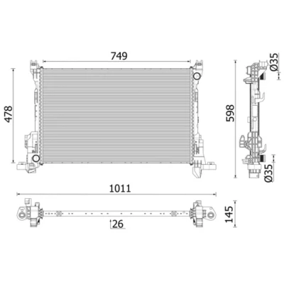 Bilde av Radiator MAHLE ORIGINAL CR 2637 000P