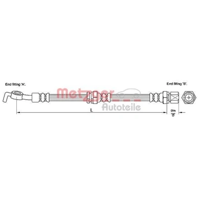 Bilde av METZGER 4110193 Bremseslange 425 CHEVROLET: Nubira Stasjonsvogn