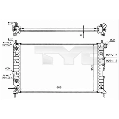 Bilde av Radiator, motorkjøling, opel vectra b, b halvkombi, kombi, 1300159, 1300160, 1300180, 1300182, 52464524, 52464573, 52479