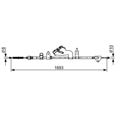 Bilde av BOSCH 1 987 482 657 Bremsekabel 1693 TOYOTA: Yaris III Hatchback