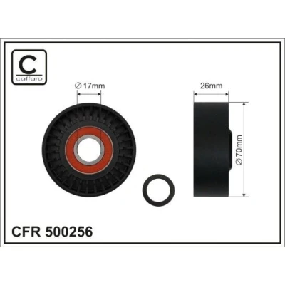 Bilde av Strammerull, kilerem med ribber, ssangyong actyon i, sports kyron, rexton / ii, rodius 6652000070, 66520 00070, 6652