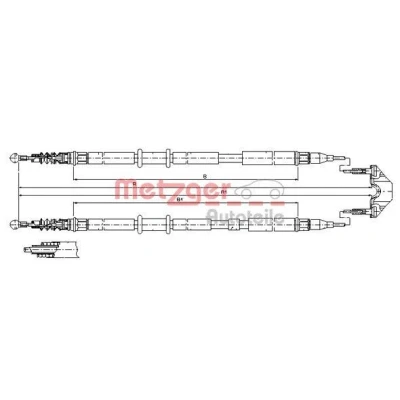 Bilde av METZGER 11.5952 Bremsekabel bak 1643/1460+1675/1491 Skivebrems COFLE OPEL: Astra H GTC