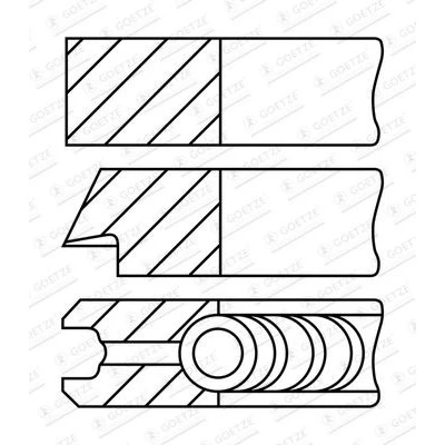 Bilde av GOETZE ENGINE 08 148307 00 Stempelringsett 81,5 0,5 AUDI: A4 B6 Sedan, B7 A3 Sportback, VOLKSWAGEN: Touran I, Passat B5 GP Stasjonsvogn