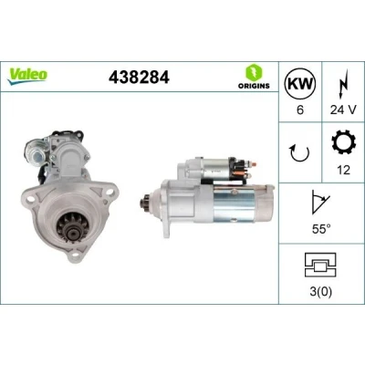 Bilde av VALEO 438284 Starter 24V 6kW 12 NO R 55 NEW ORIGINAL PART
