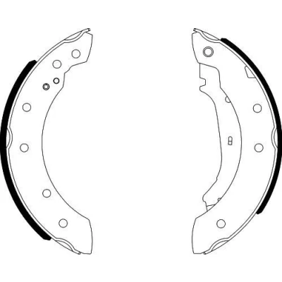 Bilde av HELLA 8DB 355 001 571 Bremsesko 203,2 38 med håndbremsarm PEUGEOT: 206 SW, Hatchback, DACIA: Sandero I, RENAULT: CLIO 2