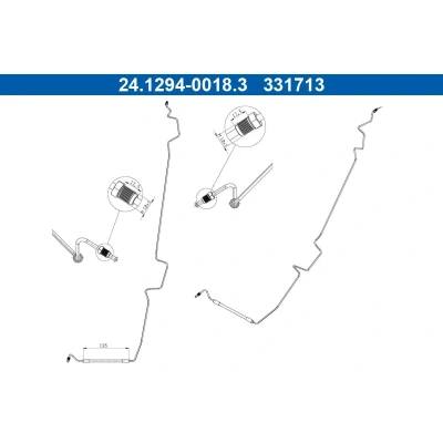 Bilde av ATE 24.1294 0018.3 Bremseslange 195mm