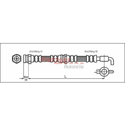 Bilde av METZGER 4114780 Bremseslange 418 M10 x 1 MAZDA: 626 IV Hatchback, 323 C Hatchback