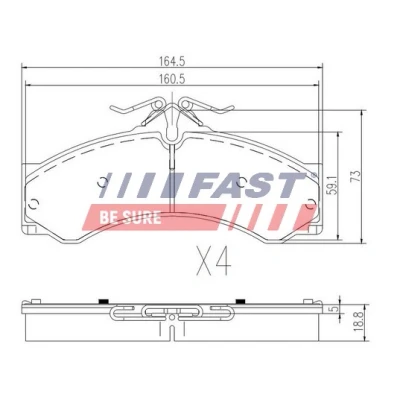 Bilde av FAST FT29015 Bremseklosser framaksel klargjort for slitasjeindikator MERCEDES BENZ: Sprinter 3 T Minibuss, Flatvogn lastebil/Chassis