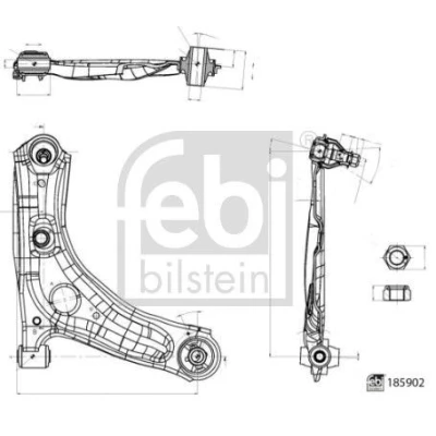 Bilde av Bærebru, Ytre, Framaksel høyre, Nede, citroën c1 ii, peugeot 108, toyota aygo, 16 141 916 80, 48068 0H020, 0H021, B0 007 701 80