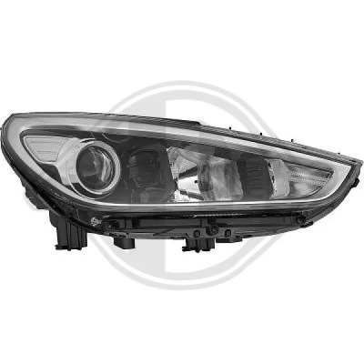 Bilde av DIEDERICHS 6837080 Frontlykter høyre H7/H7, W5W, PY21W med motor for høydejustering hovedlys