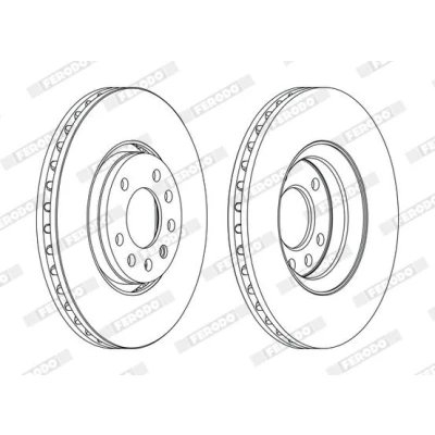 Bilde av FERODO PREMIER DDF1215C Bremseskiver 302 28 5 ventilert belagt uten skruer SAAB: 9 3 Sedan, Stasjonsvogn, Cabrio, OPEL: Vectra C Caravan