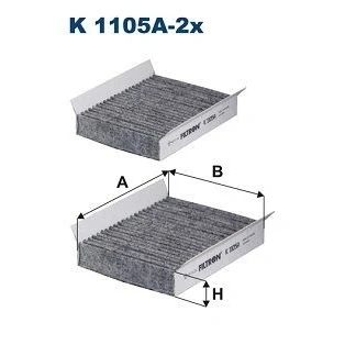 Bilde av FILTRON K 1105A 2x Kupéfilter Karbonfilter 175 138 30 ALFA ROMEO: 147, GT, 156 Sportwagon