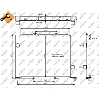 Bilde av NRF EASY FIT 35887 Kondensator med tetningsring 14,4 11,1 Aluminium 470