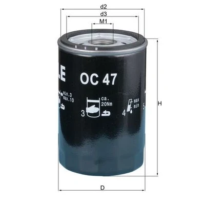 Bilde av Oljefilter MAHLE ORIGINAL OC 47 OF