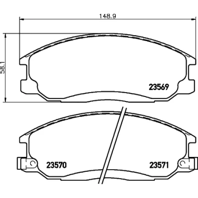 Bilde av HELLA 8DB 355 009 991 Bremseklosser med akustisk slitasjevarsel tilbehør SSANGYONG: Rexton / 2, W, Actyon Sports I Pick up