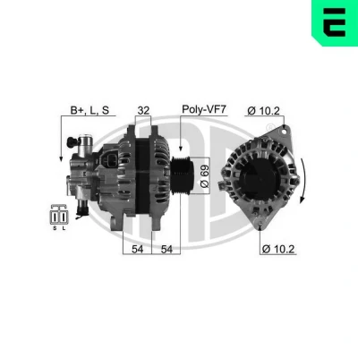 Bilde av ERA 210381A Dynamo 14V 110A HYUNDAI: H 1 / Starex MPV, Van, KIA: SORENTO