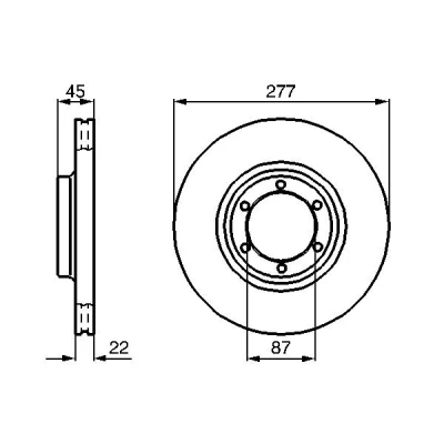 Bilde av BOSCH 0 986 478 635 Bremseskiver 277,2 22 6 108 ventilert, innvendig ventilert oljet MITSUBISHI: PAJERO 2, L300 / Delica III Minibuss, 1