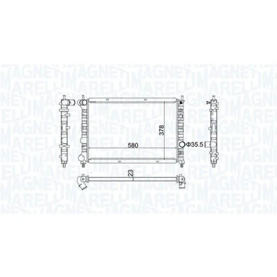 Bilde av MAGNETI MARELLI 350213192100 Radiator 580 378 23 Kjøleribber satt sammen mekanisk