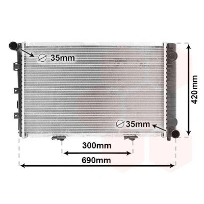 Bilde av VAN WEZEL 30002211 Radiator Aluminium 575 372 32 Kjøleribber loddet MERCEDES BENZ: 190