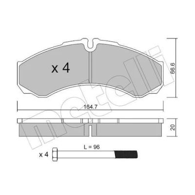 Bilde av Bremseklosser sett METELLI 22 0212 0
