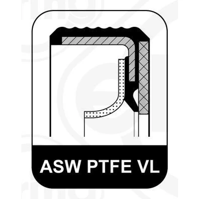 Bilde av ELRING 457.220 Veivaksel Tetningsring med monteringshylse PTFE (polytetrafluoretylen)/ACM (polyacryl kautsjuk)