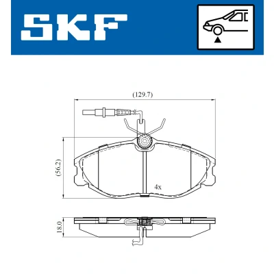 Bilde av SKF VKBP 80477 E Bremseklosser inkl. slitasjevarselkontakt