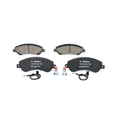 Bilde av BOSCH 0 986 494 236 Bremseklosser Low Metallic inkl. slitasjevarselkontakt med antihyle blikk, skruer tilbehør FORD: Transit Mk6 Tourneo